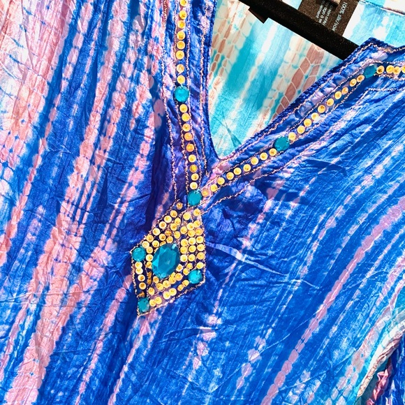 ❤️ TIE DYE 100% SILK TUNIC TOP‼️ - Picture 6 of 6